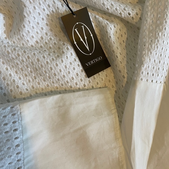 White NTW Off the Shoulder Cotton Shirt - Picture 2 of 7